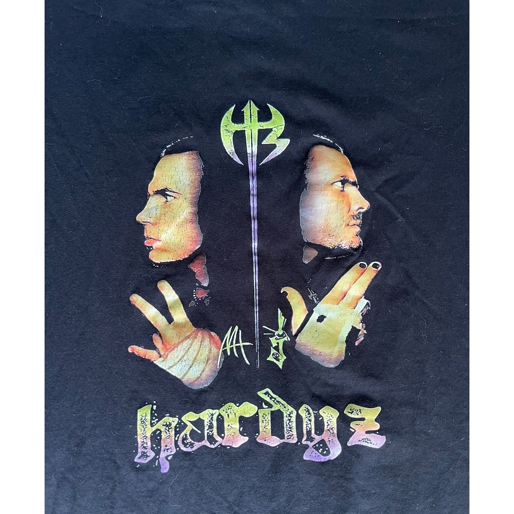 Vintage Y2K Hardy Boyz Jeff Matt Hardy Wrestling T Shirt Black XL (S/M) WWE WWF View 3
